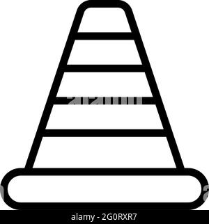 Symbol Für Verkehrskegel. Bearbeitbares, Fett Formatischtes Umrisse-Design. Vektorgrafik. Stock Vektor