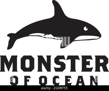 Vektor-Vorlage mit schwarzem Whale-Logo Stock Vektor