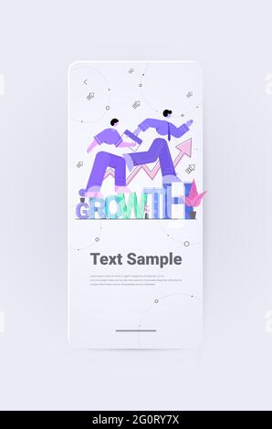 Geschäftsleute mit Pfeil zeichnen das Erfolgskonzept für das Finanzwachstum auf Stock Vektor