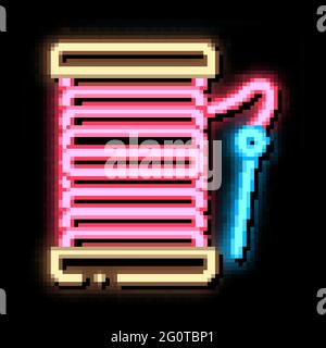 Neon-Leuchtsymbol mit Nadelgewinde Stock Vektor
