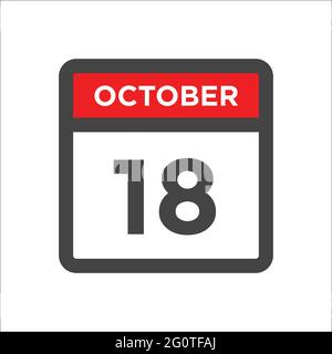 Kalendersymbol Oktober 18 - Tag des Monats Stock Vektor