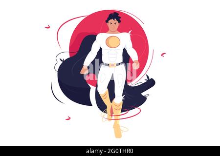 Super Held Impfstoff Saver Charakter Stock Vektor