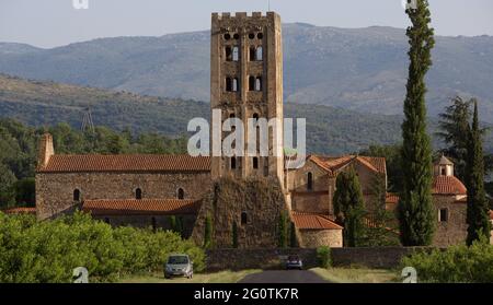 FRANKREICH. PYRENEES ORIENTALES (66) KONFLENTE REGION. ABTEI SAINT MICHEL DE CUXA. BENEDIKTINERKLOSTER IN DER NÄHE DES CANIGOU-BERGES Stockfoto