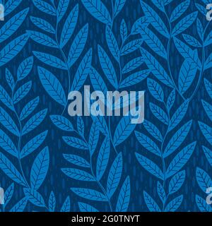 Nahtloses Muster Blätter Pflanze.Blumenmotiv Natur abstrakten Druck.Moderne Sommer Hintergrund. Stock Vektor