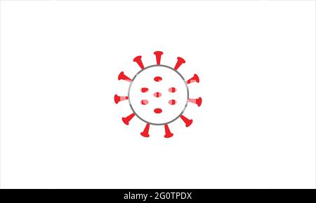 Vektordarstellung der COVID-19 Icon Logo Design Vektorvorlage von Coronavirus Stock Vektor