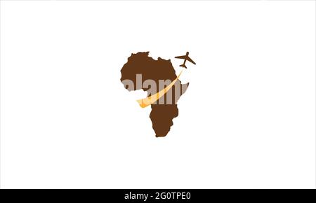 Plan mit Länderkarte Symbol Logo Design Vektor Vorlage Stock Vektor