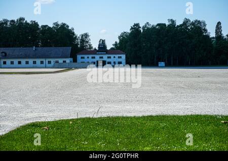 Das Nazi-Regime setzte das Konzentrationslager Dachau nur wenige Wochen nach der Machtübernahme Adolf Hitlers ein. Stockfoto