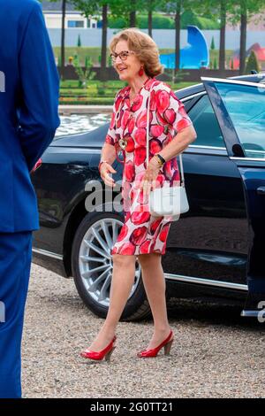 Apeldoorn, Niederlande. Juni 2021. Prinzessin Margriet von den Niederlanden im Palast het Loo in Apeldoorn, am 03. Juni 2021, taufig die offiziellen Invictus Games Den Haag 2020 Tulip, die invictus Games Den Haag 2020 wurden zweimal verschoben und wird jetzt vom 16. Bis 22. April 2022 stattfinden Quelle: Rotalpool/Wesley de Wit/ Albert Nieboer/Netherlands OUT/Point de Vue OUT/dpa/Alamy Live News Stockfoto