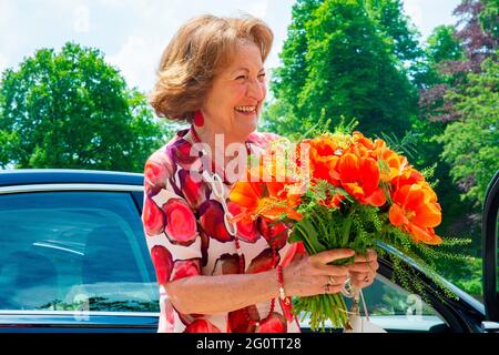 Apeldoorn, Niederlande. Juni 2021. Prinzessin Margriet von den Niederlanden im Palast het Loo in Apeldoorn, am 03. Juni 2021, taufig die offiziellen Invictus Games Den Haag 2020 Tulip, die invictus Games Den Haag 2020 wurden zweimal verschoben und wird jetzt vom 16. Bis 22. April 2022 stattfinden Quelle: Rotalpool/Wesley de Wit/ Albert Nieboer/Netherlands OUT/Point de Vue OUT/dpa/Alamy Live News Stockfoto