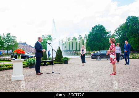 Apeldoorn, Niederlande. Juni 2021. Prinzessin Margriet von den Niederlanden im Palast het Loo in Apeldoorn, am 03. Juni 2021, taufig die offiziellen Invictus Games Den Haag 2020 Tulip, die invictus Games Den Haag 2020 wurden zweimal verschoben und wird jetzt vom 16. Bis 22. April 2022 stattfinden Quelle: Rotalpool/Wesley de Wit/ Albert Nieboer/Netherlands OUT/Point de Vue OUT/dpa/Alamy Live News Stockfoto