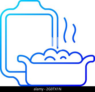 Lineares Vektorsymbol für Keramikschüsseln mit Gradienten Stock Vektor