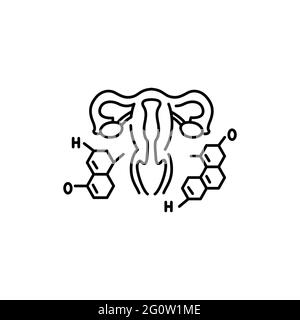 Stimulation durch Hormone Farbliniensymbol. Planung einer Schwangerschaft. Piktogramm für Webseite, mobile App, Promo. UI UX GUI Design-Element. Bearbeitbare Kontur. Stock Vektor