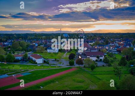 Europa-Park Rust Deutschland Sunset Aerial Photography Stockfoto