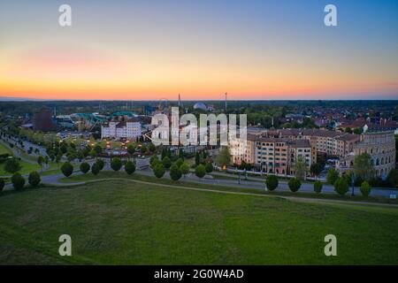 Europa-Park Rust Deutschland Sunset Aerial Photography Stockfoto