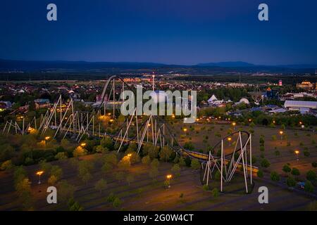 Europa-Park Rust Deutschland Sunset Aerial Photography Stockfoto