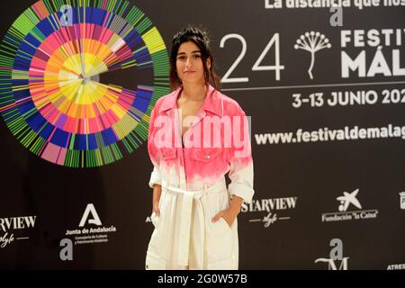 Malaga, Spanien. Juni 2021. Schauspielerin Carolina Yuste bei der Fotoaufnahme des Films ' El Cover ' während der Ausgabe 24 des Malaga Film Festival in Malaga am Donnerstag, den 03. Juni 2021 Quelle: CORDON PRESS/Alamy Live News Stockfoto