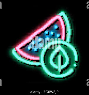 Watermelon Leaf Neon Glow Icon Illustration Stock Vektor