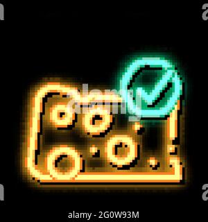 Käsestück mit Leuchtsymbol in Neonfarben Stock Vektor