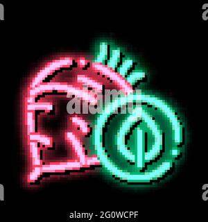 Rote Beete Gemüse Neon leuchten Symbol Illustration Stock Vektor