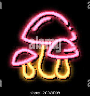 Symbole für Pilze in Neonfarben Stock Vektor