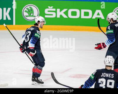 Riga, Lettland. Juni 2021. USA vs Slovakia, Eishockey in Riga, Lettland, Juni 03 2021 Quelle: Independent Photo Agency/Alamy Live News Stockfoto