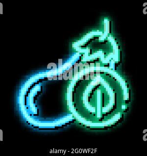 Abbildung mit einem Symbol für das Glow-Symbol von Auberginen-Blatt Stock Vektor