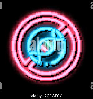 Abbildung des Symbols „Molekül Crossed Neon Glow“ Stock Vektor