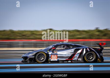 Le Castellet, Frankreich. Juni 2021. 88 Francois Perrodo (FRA), Emmanuel Collard (FRA), Alessio Rovera (ITA), Ferrari 488 GTE EVO AF CORSE, Aktion während der 2021 4 Stunden von Le Castellet, 3. Lauf der Europäischen Le Mans-Serie 2021, vom 04. Bis 06. Juni 2021 auf dem Circuit Paul Ricard, in Le Castellet, Frankreich - Foto Francois Flamand/DPPI/LiveMedia Kredit: Unabhängige Fotoagentur/Alamy Live News Stockfoto