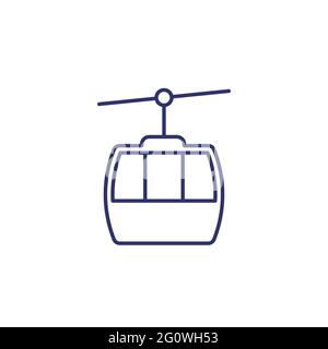 Symbol für die Seilbahn auf weiß Stock Vektor