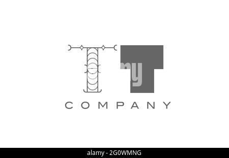 T TT graues weißes Alphabet-Logo-Symbol für Unternehmen mit geometrischem Stil. Kreatives Buchstabenkombinationsdesign für Unternehmen und Unternehmen Stockfoto