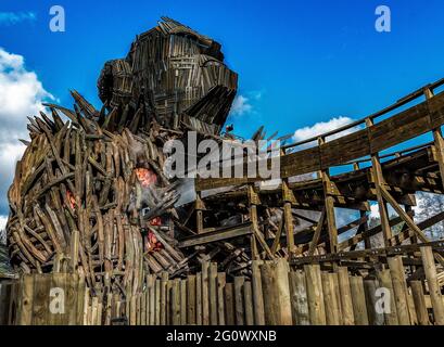 Die Wickerman Achterbahn Alton Towers während der Medienvorschau Stockfoto