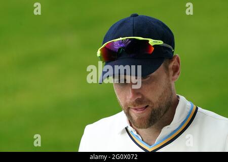 Yorkshire's Dawid Malan am ersten Tag des LV= Insurance County Championship-Spiels im Emerald Headingley, Leeds. Bilddatum: Donnerstag, 3. Juni 2021. Stockfoto