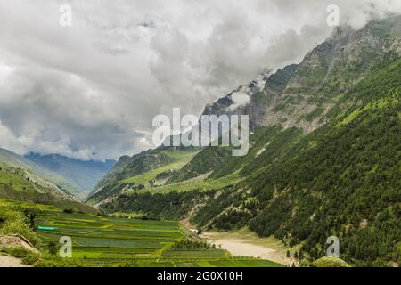 Verschiedene Ansichten von Keylong, Himachal Pradesh Stockfoto