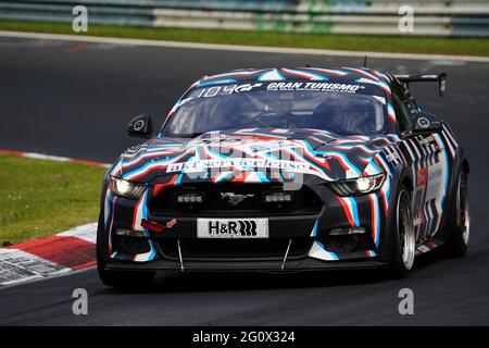 Nurburg, Deutschland. 03 2021. Juni: 24h-Rennen 2021, Nürburgring, 03.06. - 06.06.2021, im Bild Nr. 109: Ford Mustang GT Caba, Ralph (DEU) Sprungmann, Oliver (DEU) Mohr, Michael (DEU) Quelle: dpa picture Alliance/Alamy Live News Stockfoto