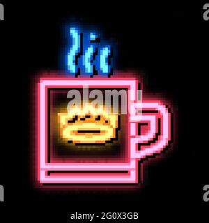 Crown Drink Cup Neon Glow Icon Illustration Stock Vektor