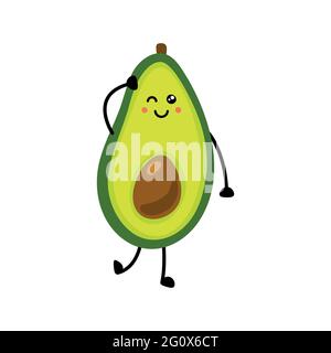 Avocado-Symbol. Flache Darstellung des Avocado-Vektorsymbols isoliert auf weißem Hintergrund. Stock Vektor