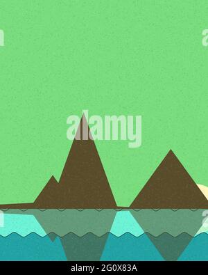Geometrische Landschaft Silhouette generative Kunst Poster Illustration Stock Vektor