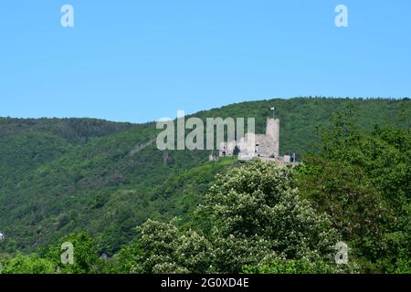 Blick auf Burg Landshut Stockfoto