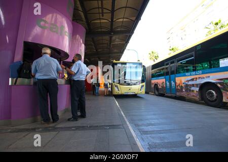 Busbahnhof Malaga Stockfoto