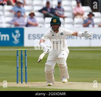 Chelmsford, Großbritannien. Juni 2021. CHELMSFORD ENGLAND - 03. JUNI: Ben Duckett von Nottinghamshire während der LV Insurance County Championship Group 1 Tag einer von vier Tagen zwischen Essex CCC und Nottinghamshire CCC auf dem Cloudfm County Ground am 3. Juni 2021 in Chelmsford, England Credit: Action Foto Sport/Alamy Live News Stockfoto