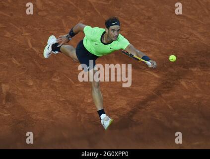 Paris, Frankreich. Juni 2021. Paris, Roland Garros, Tag der offenen Tür 5 03/06/2021 Rafa Nadal (ESP) zweite Runde Kredit: Roger Parker/Alamy Live News Stockfoto