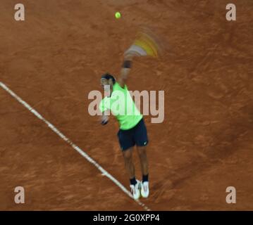 Paris, Frankreich. Juni 2021. Paris, Roland Garros, Tag der offenen Tür 5 03/06/2021 Rafa Nadal (ESP) zweite Runde Kredit: Roger Parker/Alamy Live News Stockfoto