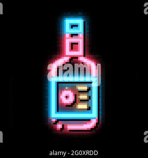 Abbildung des Leuchtsymbols für die Soße Bottle in Neon Stock Vektor