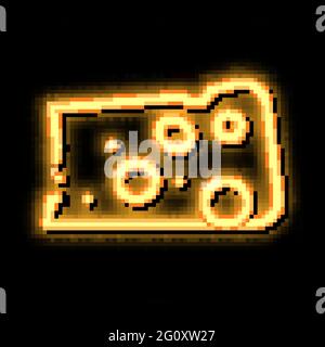 Piece Cheese Neon Glow Icon Illustration Stock Vektor