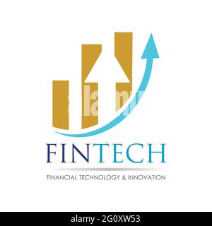 Modernes Logo-Konzept für Fintech- und digitale Finanztechnologien Stock Vektor