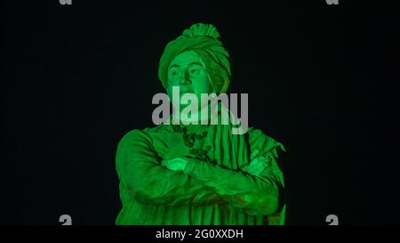 Statue des indischen Hindu-Mönchs Swami Vivekananda,Vivekananda war zur Spiritualität geneigt. Sttue in Haridwar, Uttarakhand Indien. Hochwertige Fotos Stockfoto