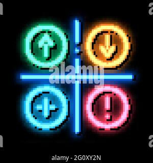 SWOT Analysis – Symbol für Neonleuchten Stock Vektor