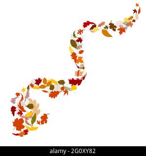 Fliegende Herbstblätter sind eine Abstraktion. Vektorgrafik Stock Vektor