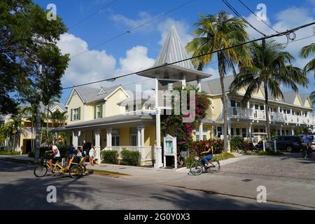 KEY WEST, FL -25 APR 2021- Blick auf das Southernmost Beach Resort, ein Hotel im Stadtzentrum von Key West, Monroe County, Florida, USA. Stockfoto
