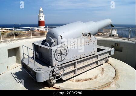 Harding's Battery and Trinity Lighthouse am Europa Point, der Südspitze von Gibraltar Stockfoto